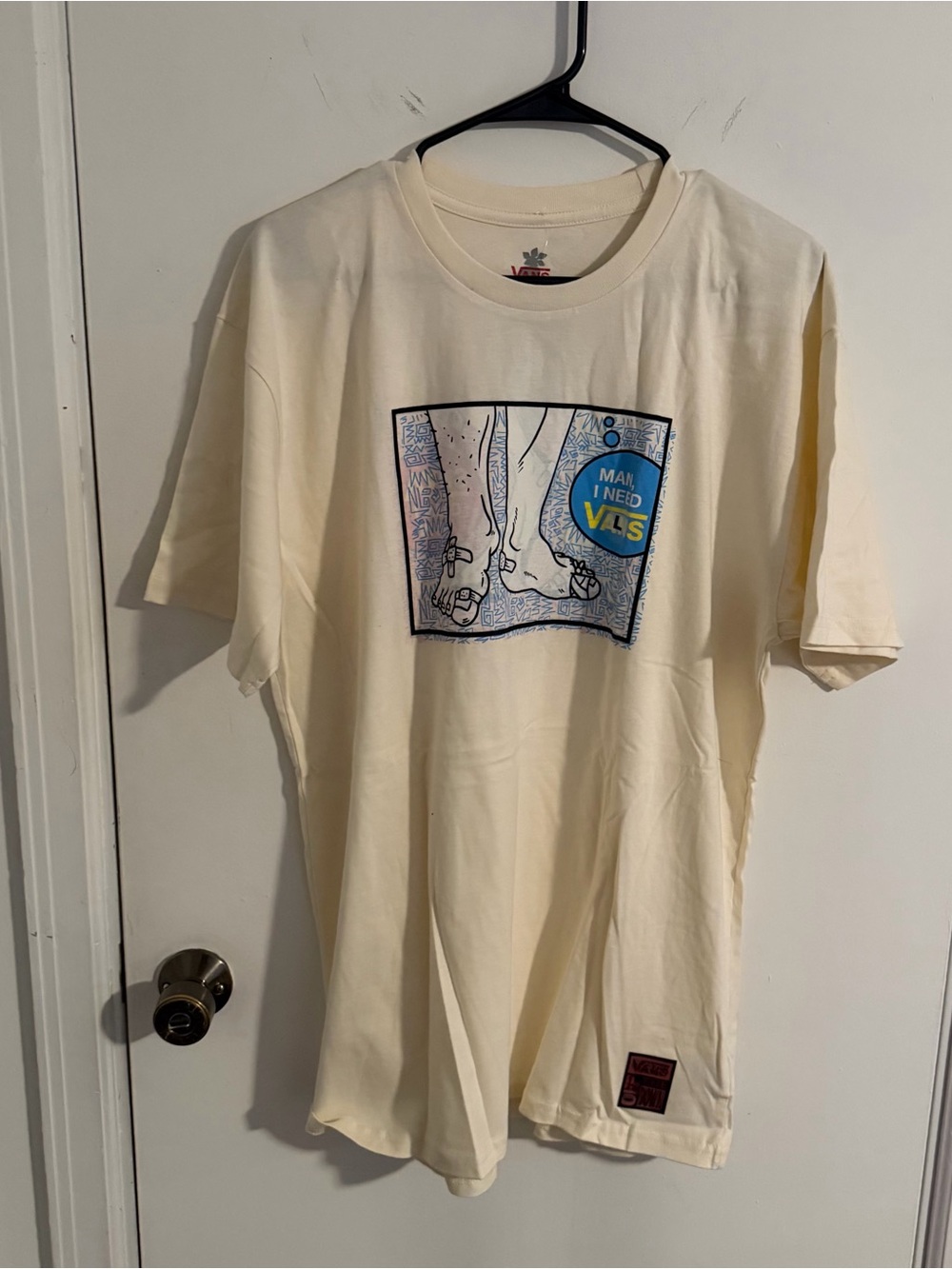 Vans X Stranger Things Cream Short Sleeve Tee with Flip Graphic Design